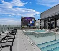 Soak in views of West Campus on the roof-top Sky Deck